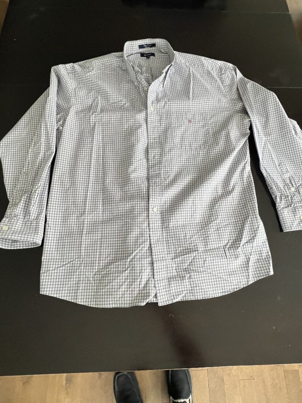 GANT Men’s 2XL Prima Cotton Regular Fit Shirt – Blue/White Check